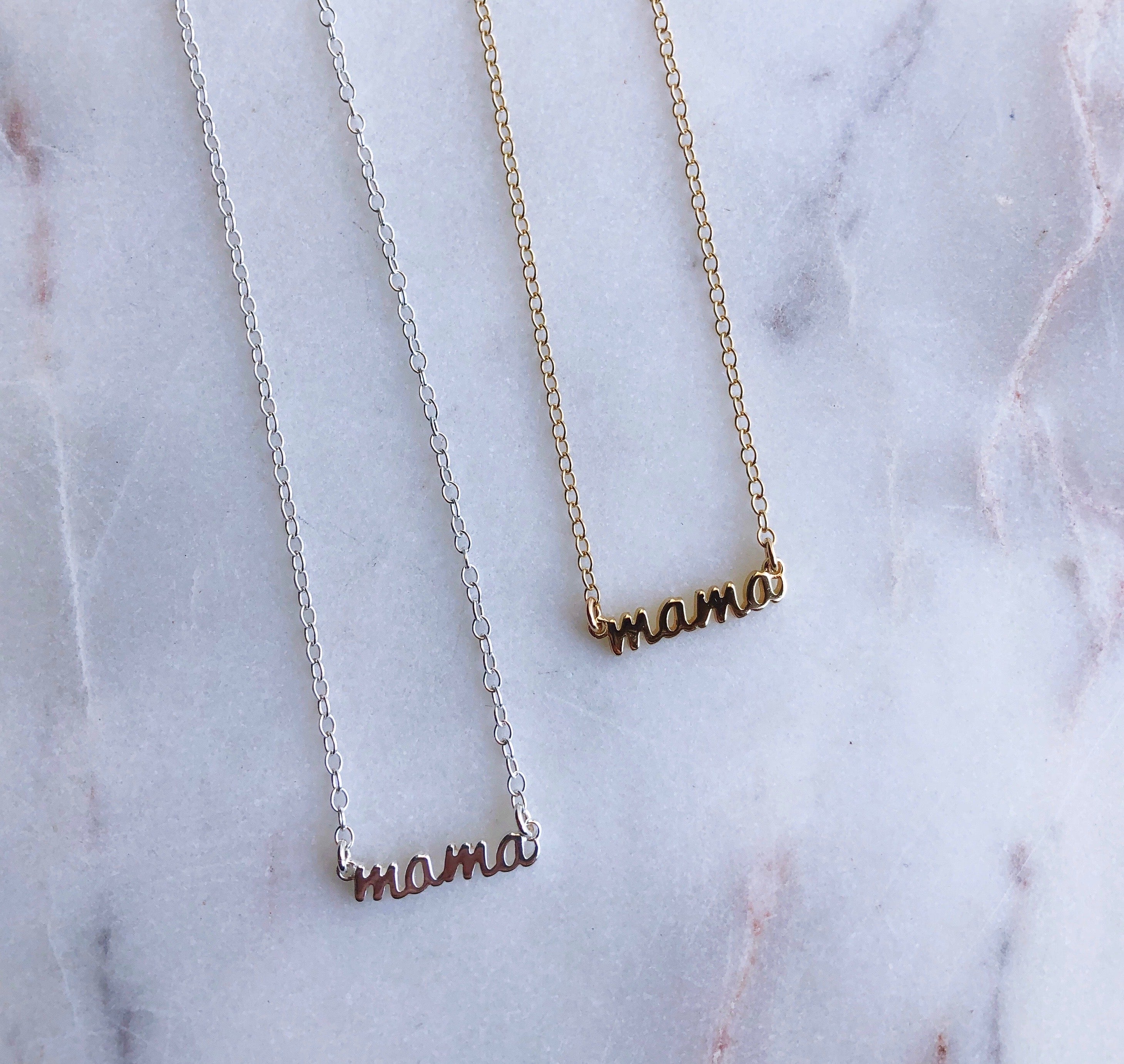 Mama script necklace clearance